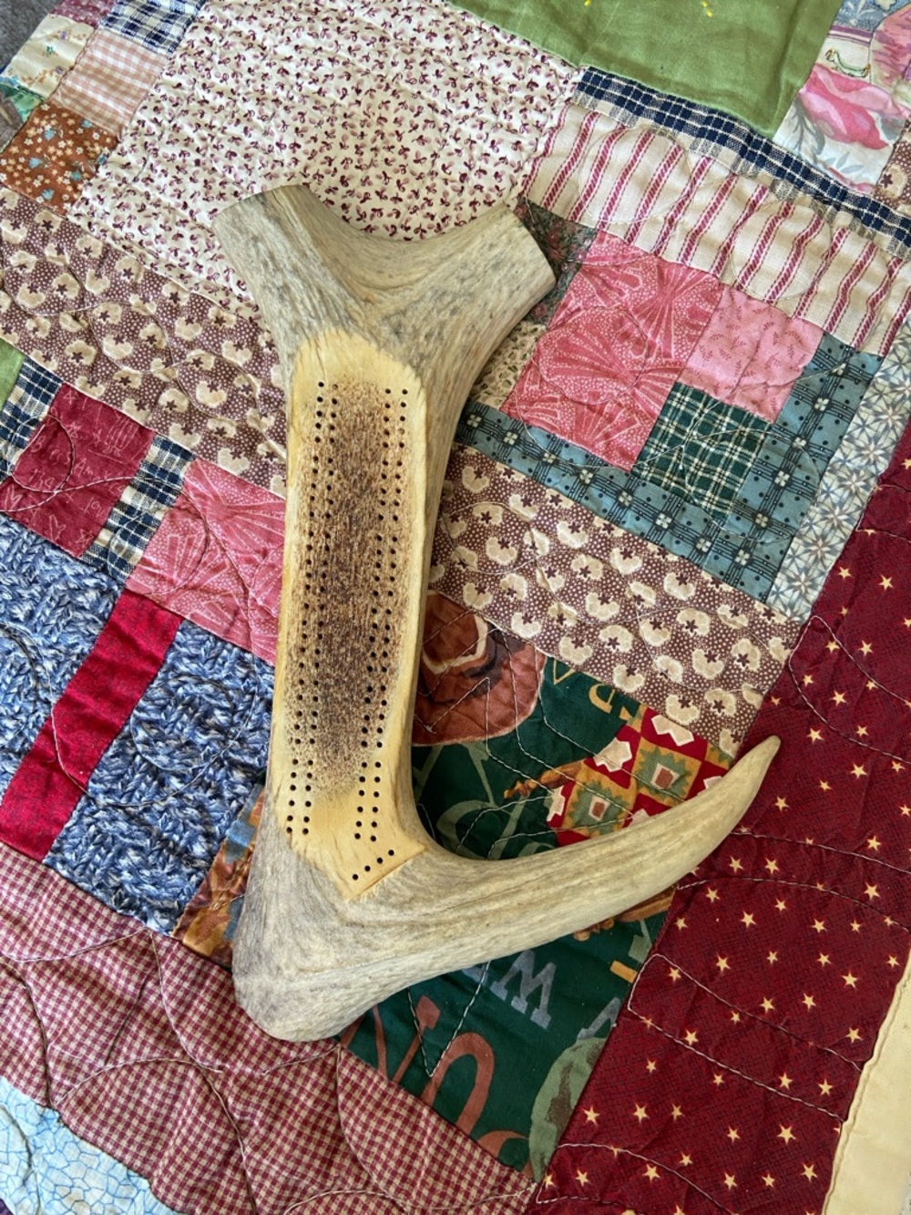 Artisan Caribou Antler Cribbage Board from Alaska